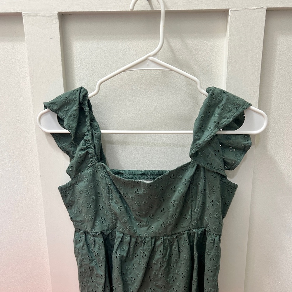 Hollister Green Eyelet Blouse